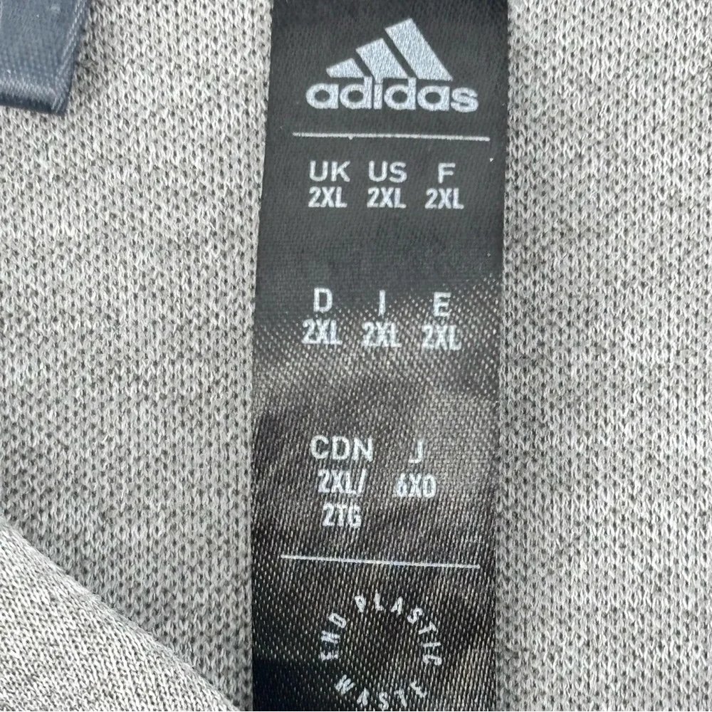 Adidas Mens Gray Performance Short Sleeve Polo‎ Size XXL